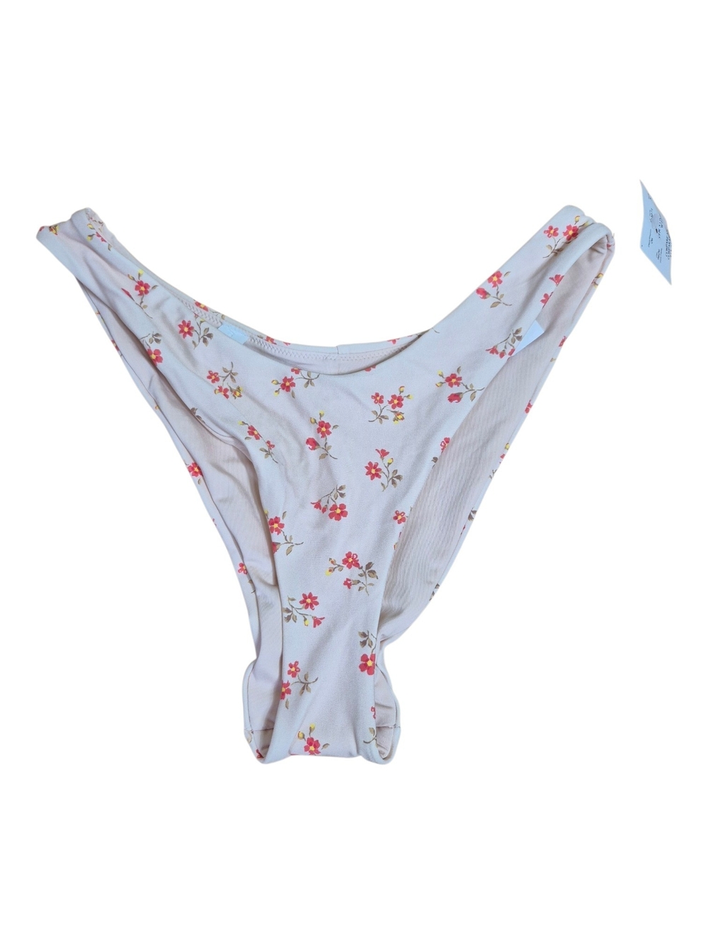 Aerie Ditsy Floral Mid Rise Cheeky Bikini Bottom Cream, Small